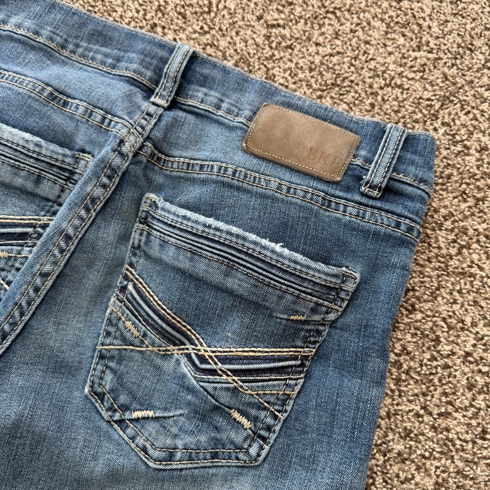 BKE Buckle AIDEN Bootleg Blue Stretch Jeans Size 30x31 Western Y2K